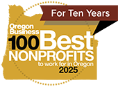 Oregon Business 100 Best Nonprofits to work for in Oregon 2025 logo